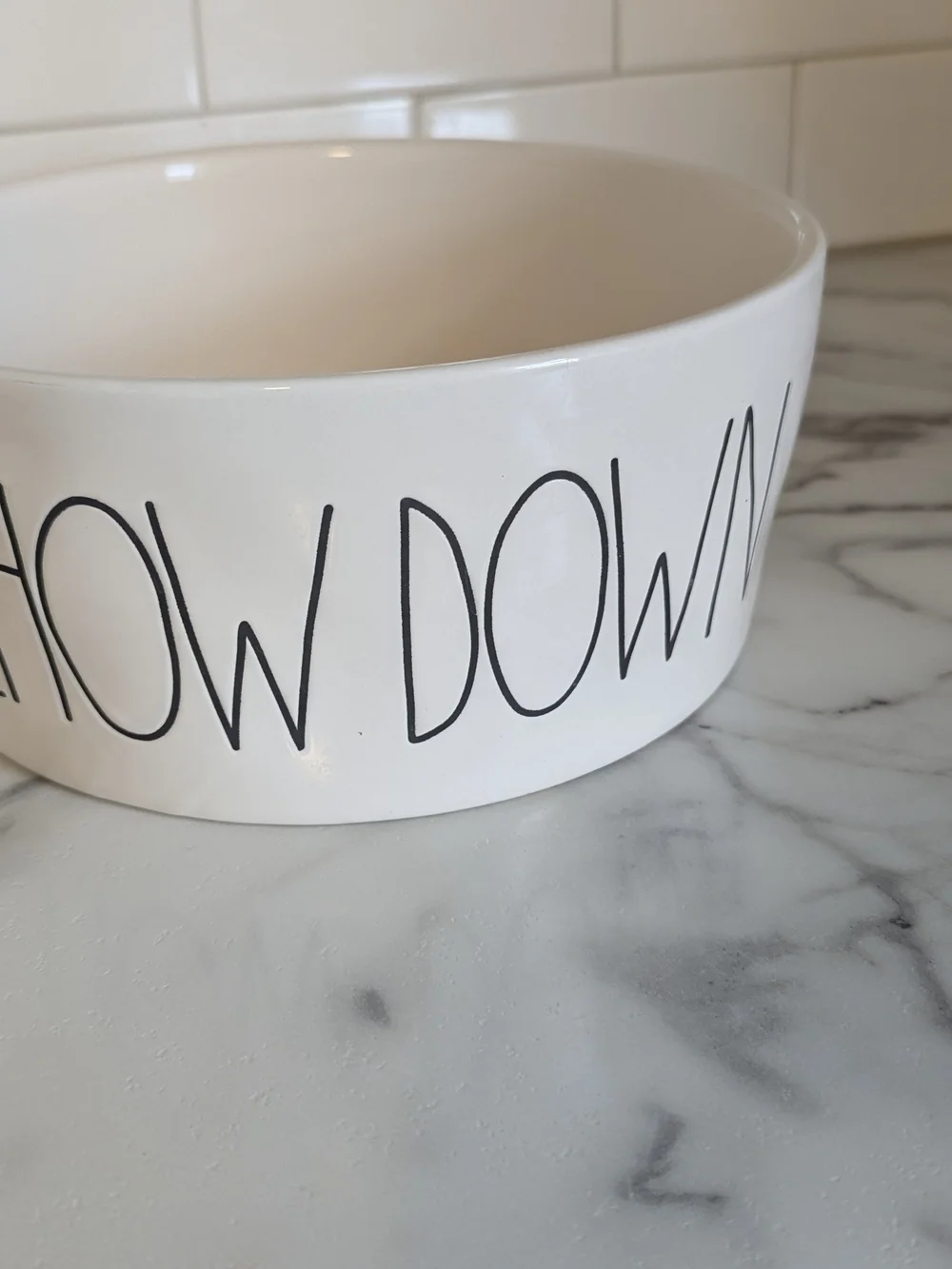 Rae Dunn White Ceramic Bowl with Black Logo